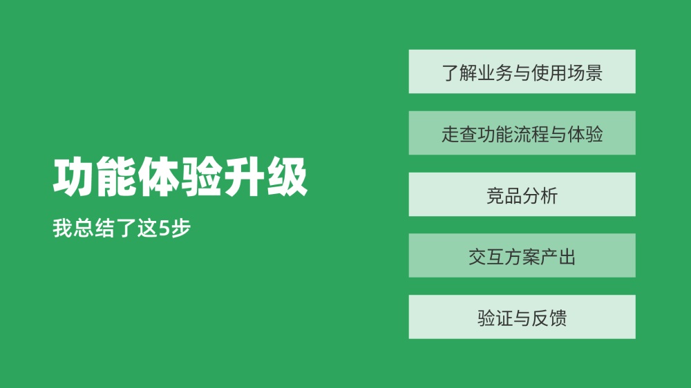 如何有效对功能做体验升级？我总结了5个步骤！